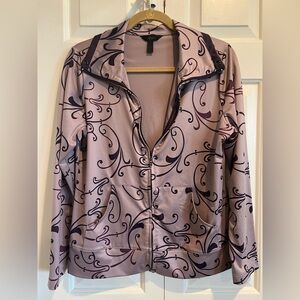 SOMA Purple 💜 Swirl Patterned, Zip Jacket w Pockets